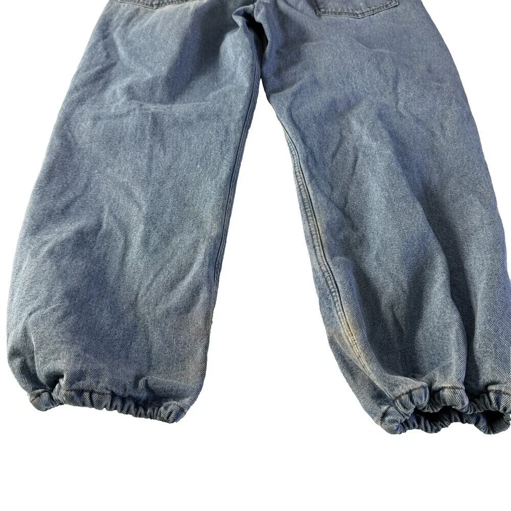 RedHead Fleece Lined Insulated Work Jeans Men's 42x30 Lightwash, Elastic Ankles
